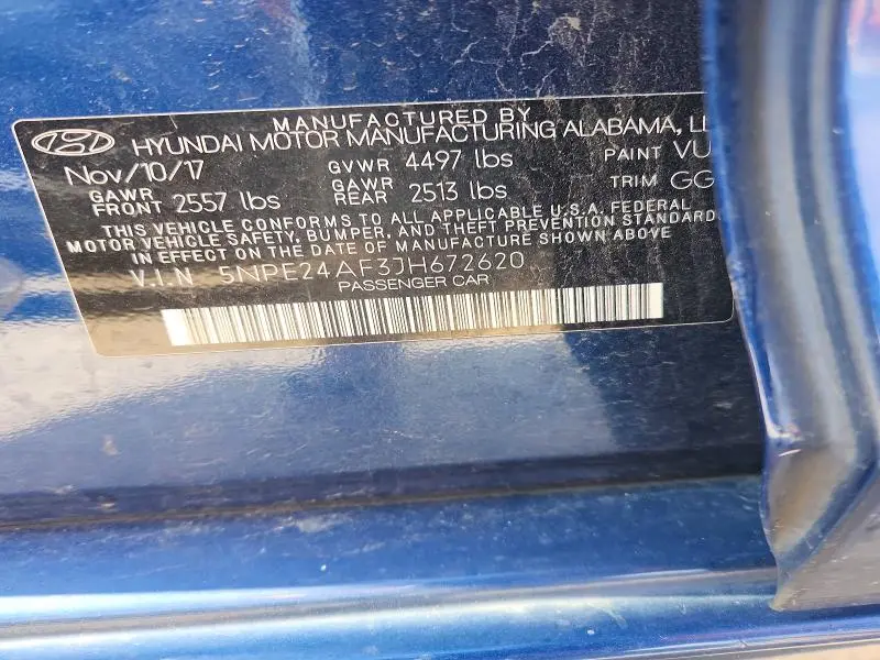 2018 HYUNDAI SONATA SE  