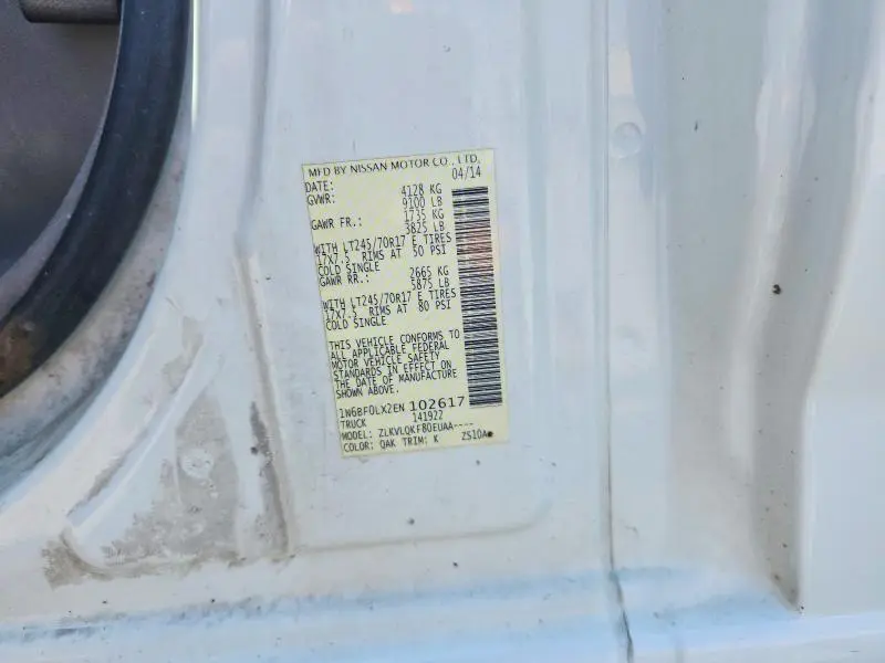 2014 NISSAN NV 2500  