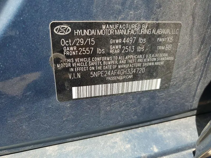 2016 HYUNDAI SONATA SE  