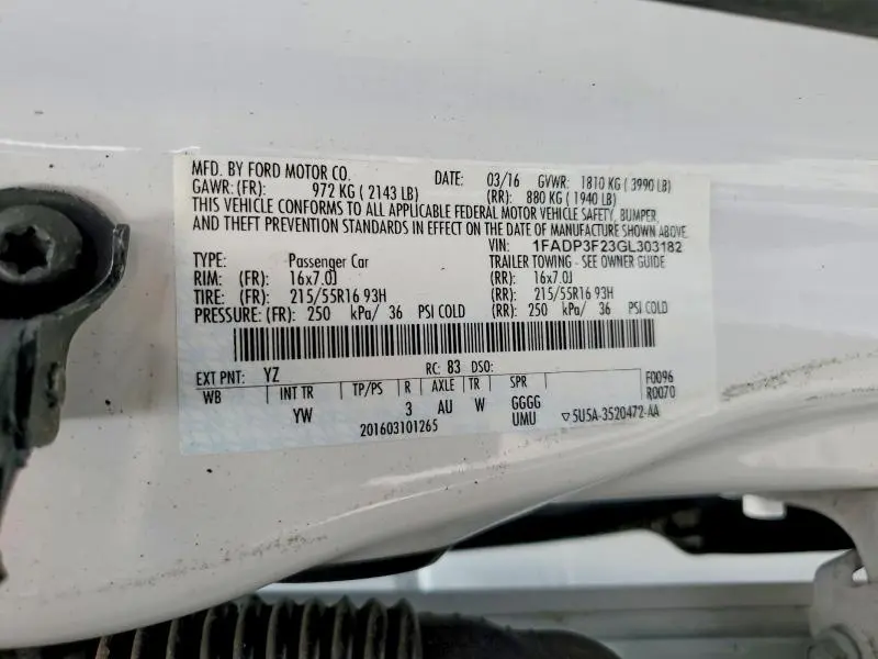 2016 FORD FOCUS SE  