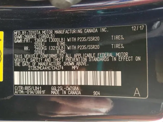 2017 LEXUS RX 350 BASE  