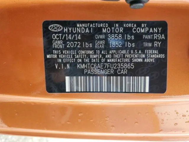 2015 HYUNDAI VELOSTER TURBO  