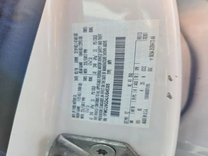 2018 FORD ESCAPE SE  