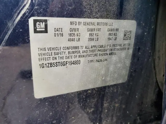 2016 CHEVROLET MALIBU LS  