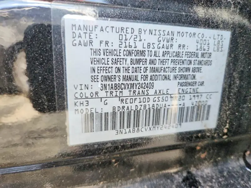 2021 NISSAN SENTRA SV  