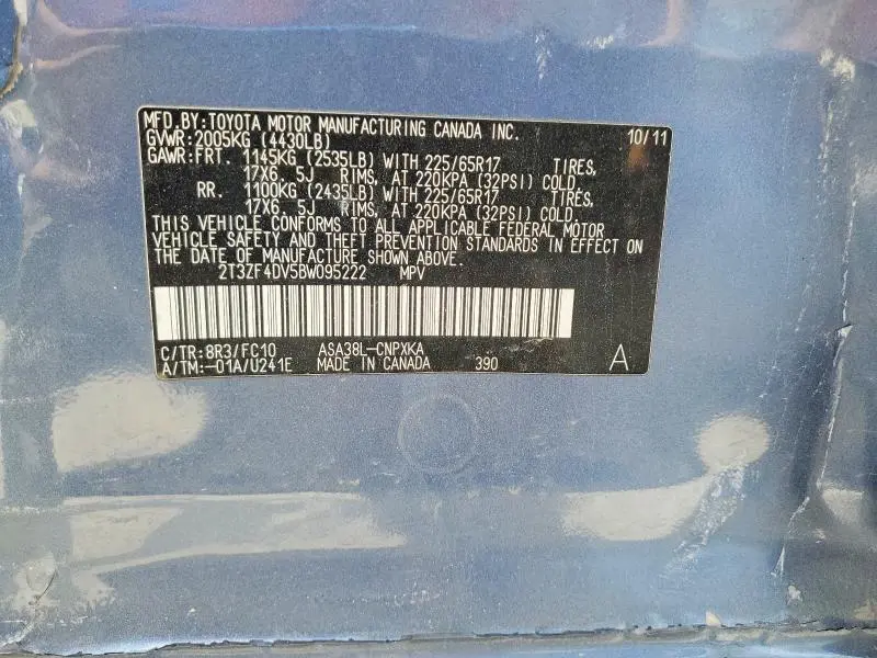 2011 TOYOTA RAV4 BASE  