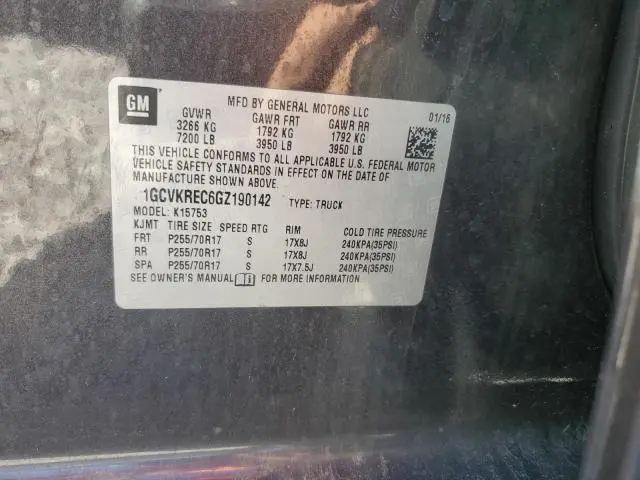 2016 CHEVROLET SILVERADO K1500 LT  