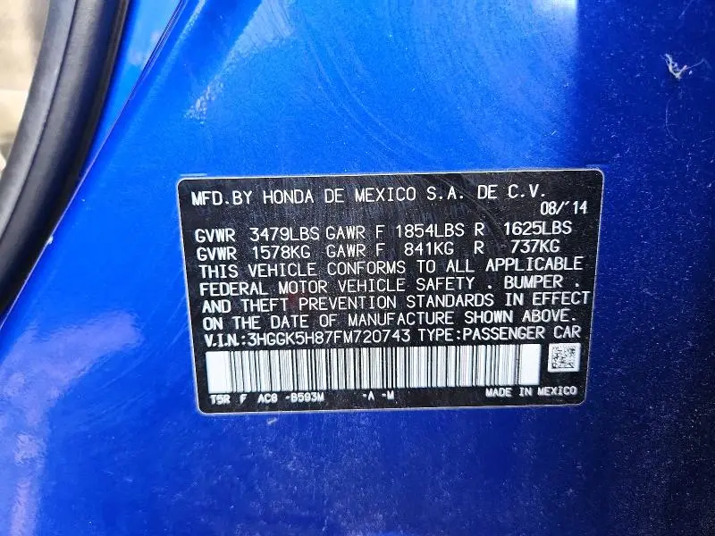 2015 HONDA FIT EX  