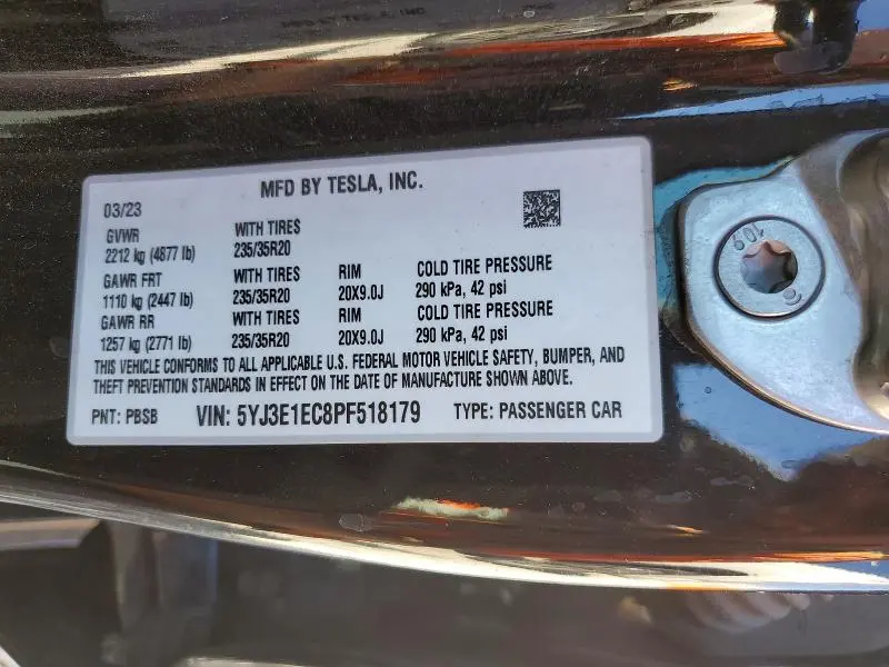 2023 TESLA MODEL 3   