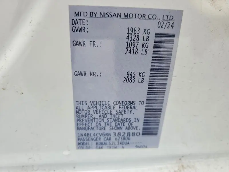 2024 NISSAN ALTIMA SR  