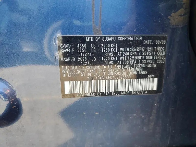 2020 SUBARU OUTBACK PREMIUM  