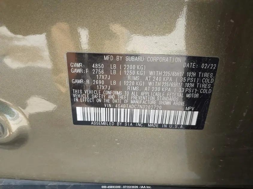 2022 SUBARU OUTBACK PREMIUM