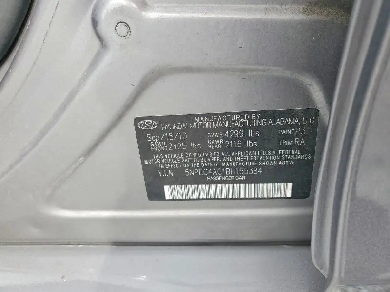 2011 HYUNDAI SONATA SE  