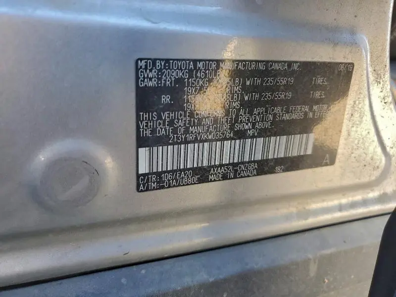 2019 TOYOTA RAV4 LIMITED  