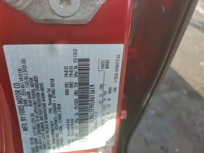 2020 LINCOLN MKZ RESERVE  