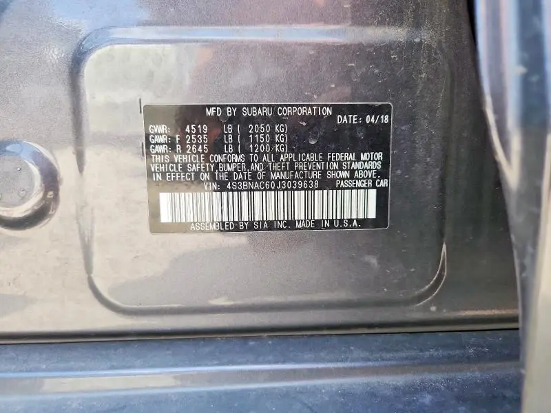 2018 SUBARU LEGACY 2.5I PREMIUM  
