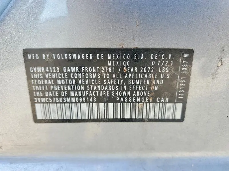 2021 VOLKSWAGEN JETTA S  