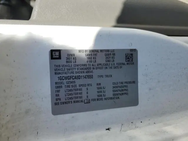 2013 CHEVROLET EXPRESS G2500   