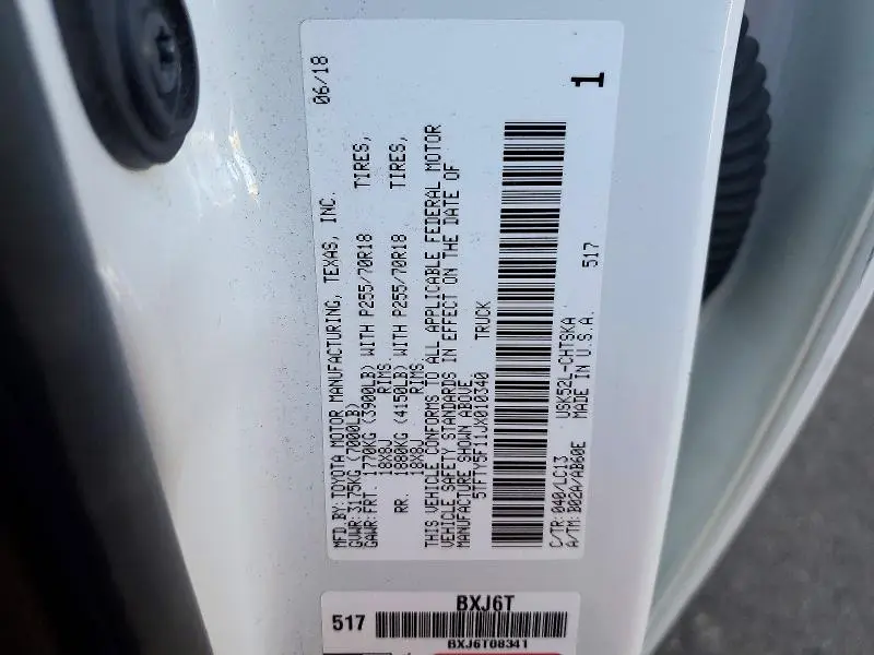 2018 TOYOTA TUNDRA SR  