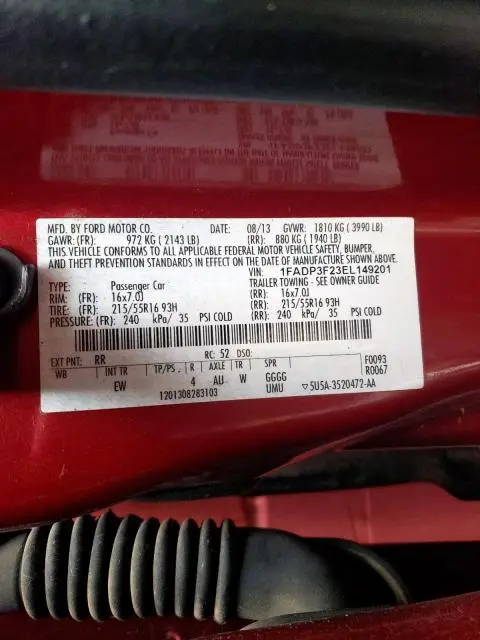 2014 FORD FOCUS SE