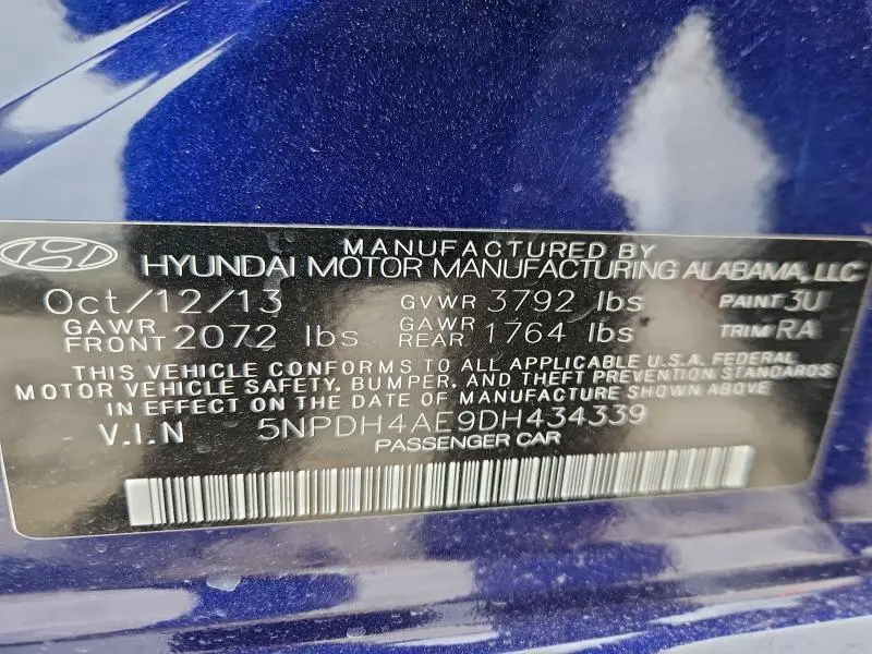 2013 HYUNDAI ELANTRA GLS  