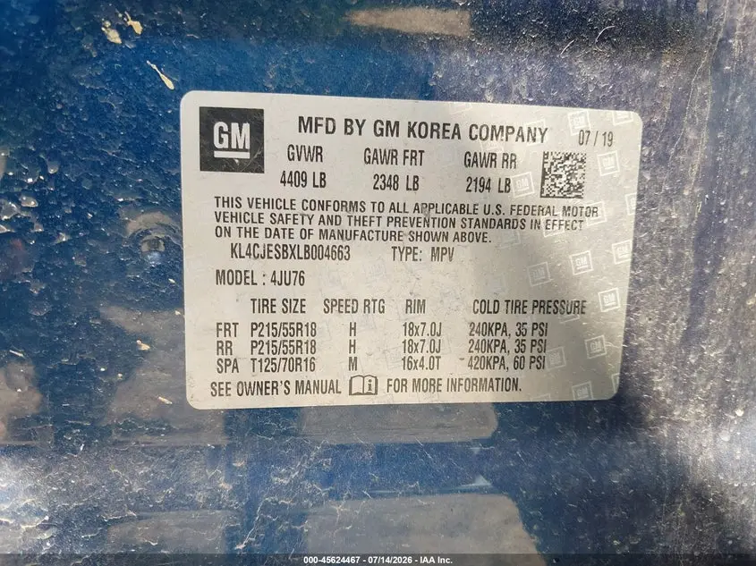 2020 BUICK ENCORE AWD PREFERRED