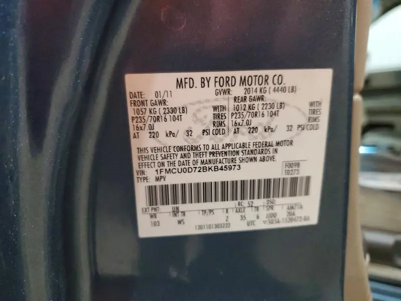 2011 FORD ESCAPE XLT  