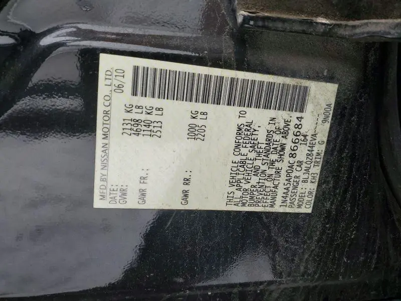 2010 NISSAN MAXIMA 3.5 S  