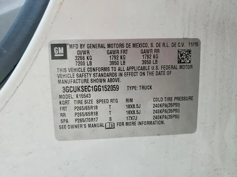2016 CHEVROLET SILVERADO K1500 LTZ  