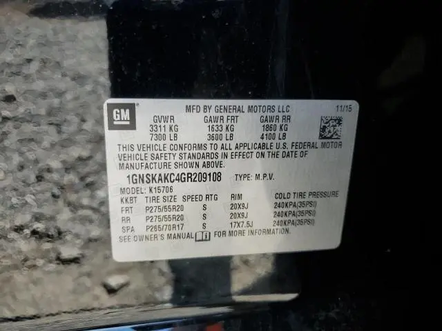 2016 CHEVROLET TAHOE K1500 LS  