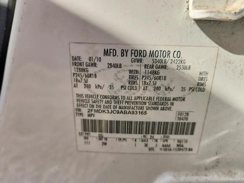 2010 FORD EDGE SEL  