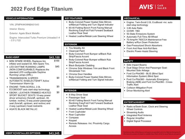 2022 FORD EDGE TITANIUM