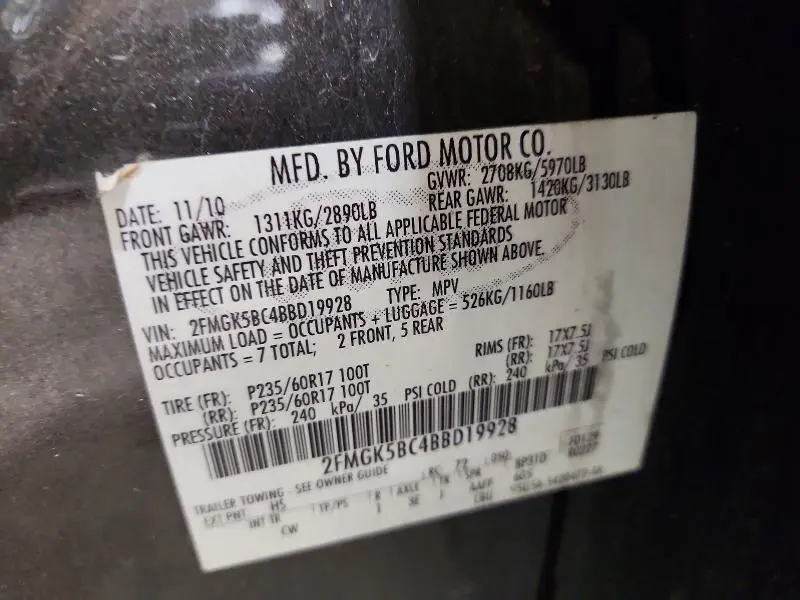 2011 FORD FLEX SE  