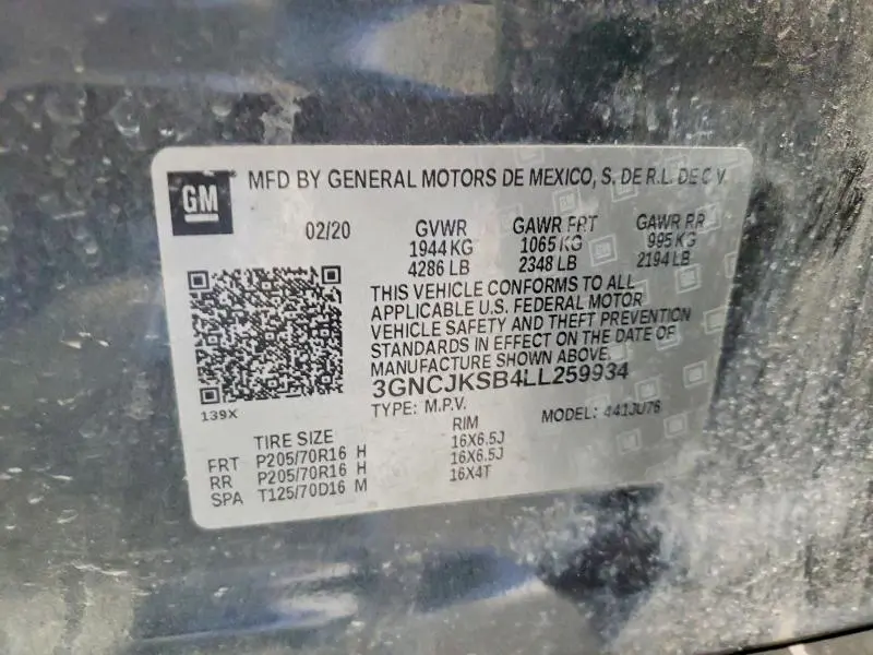 2020 CHEVROLET TRAX LS  