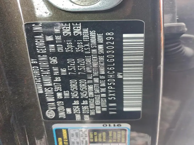 2020 KIA TELLURIDE SX  