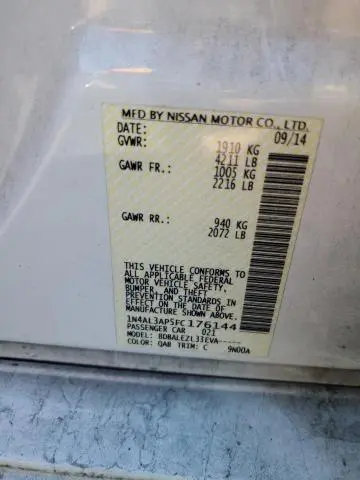 2015 NISSAN ALTIMA 2.5