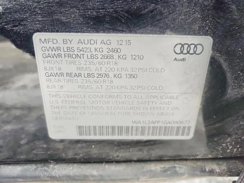 2016 AUDI Q5 PREMIUM PLUS  