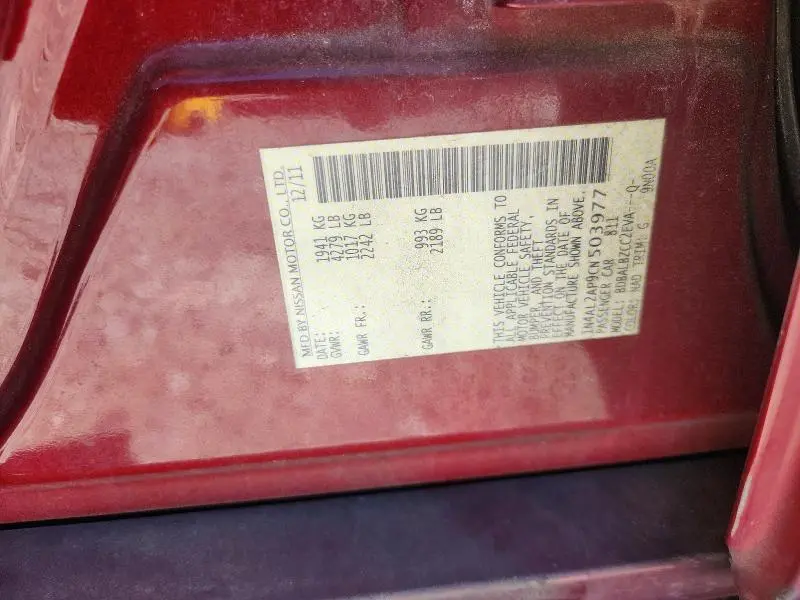 2012 NISSAN ALTIMA 2.5  