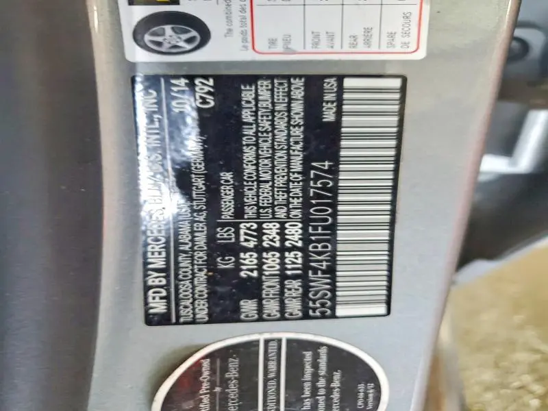 2015 MERCEDES-BENZ C 300 4MATIC  