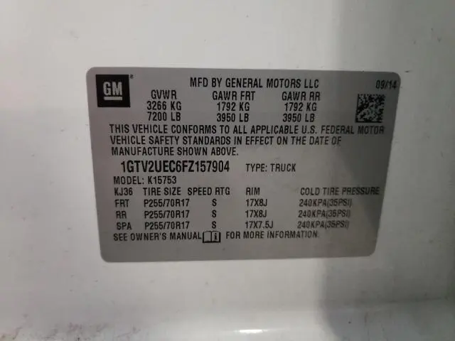 2015 GMC SIERRA K1500 SLE  