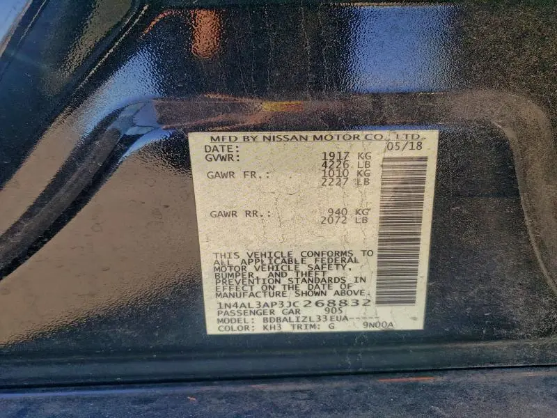 2018 NISSAN ALTIMA 2.5  