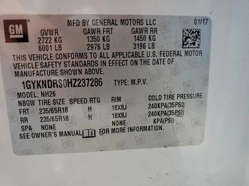 2017 CADILLAC XT5 LUXURY  