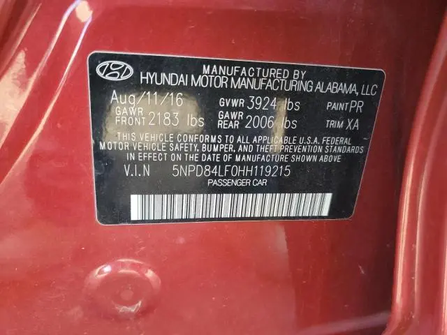 2017 HYUNDAI ELANTRA SE  