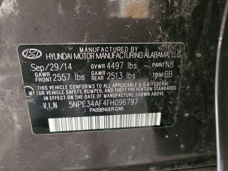 2015 HYUNDAI SONATA SPORT  