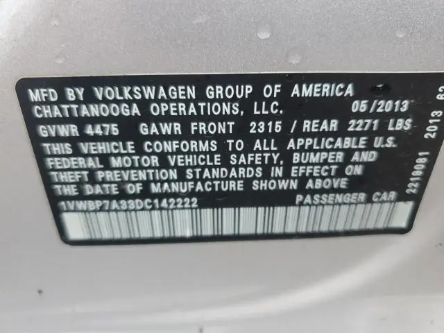 2013 VOLKSWAGEN PASSAT SE