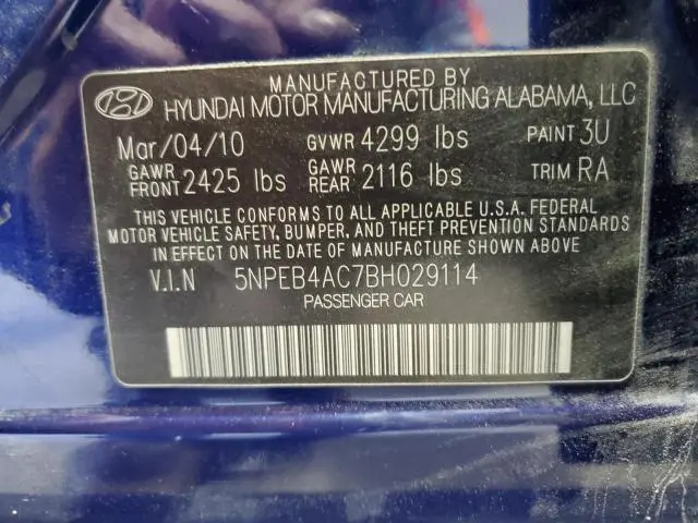 2011 HYUNDAI SONATA GLS