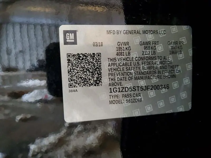 2018 CHEVROLET MALIBU LT  