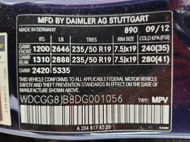 2013 MERCEDES-BENZ GLK 350 4MATIC  