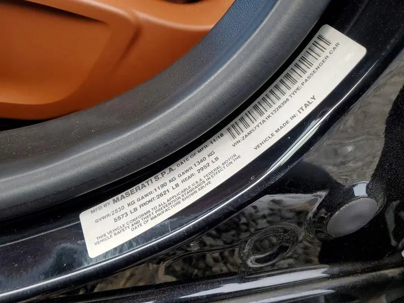 2019 MASERATI GHIBLI S  