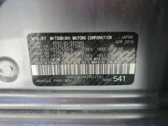 2019 MITSUBISHI OUTLANDER SE